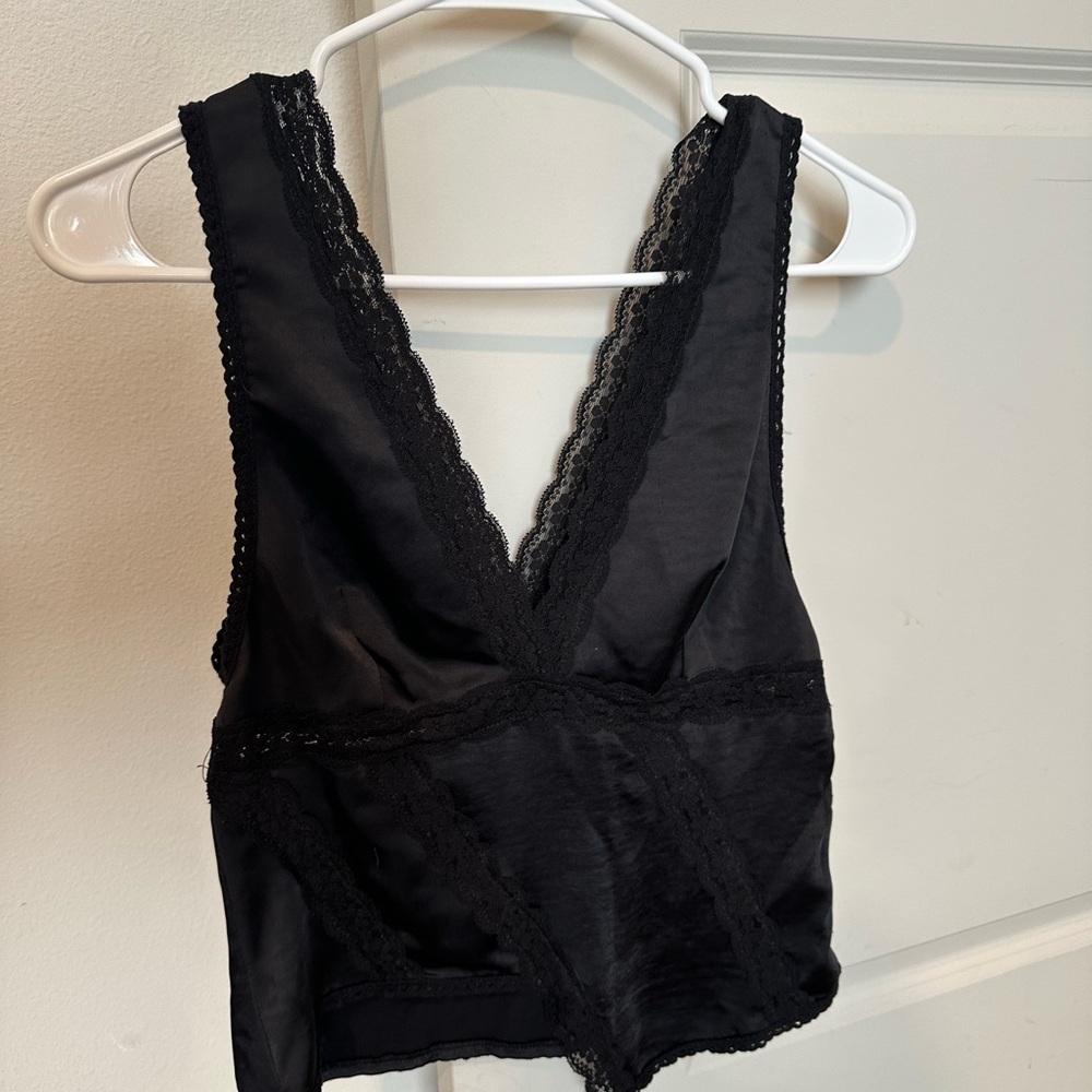 Forever 21 Black Lace V-Neck Top
